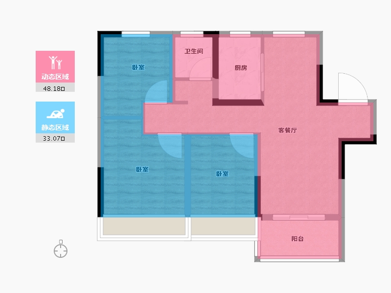 河南省-郑州市-中牟洺悦苑-72.00-户型库-动静分区