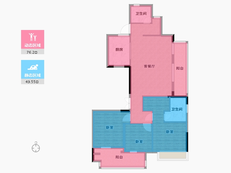 浙江省-绍兴市-金地湖城大境-112.00-户型库-动静分区