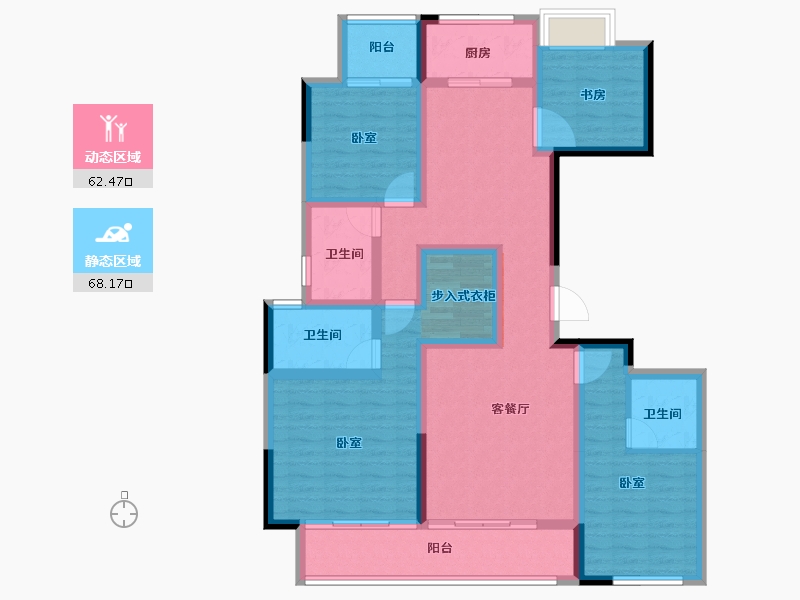 福建省-龙岩市-绿城·蘭园-114.94-户型库-动静分区