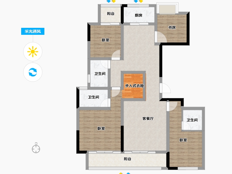 福建省-龙岩市-绿城·蘭园-114.94-户型库-采光通风