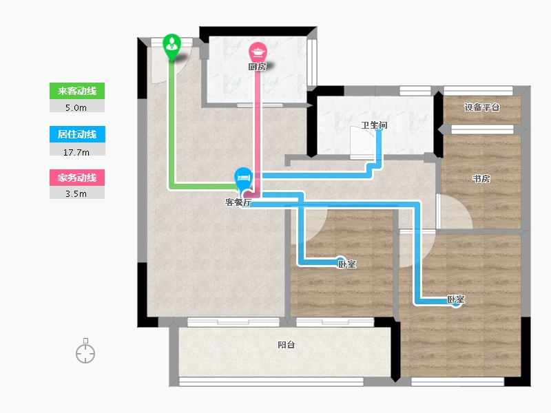 福建省-龙岩市-绿城·蘭园-71.00-户型库-动静线