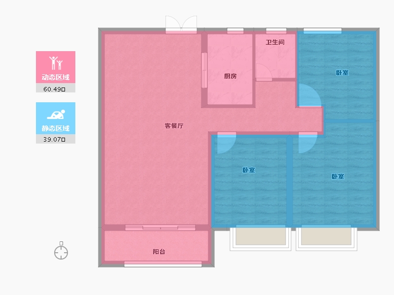 河南省-安阳市-西府景苑-90.21-户型库-动静分区