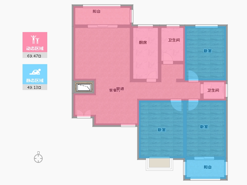 河南省-安阳市-汤阴源恒现代城-104.99-户型库-动静分区