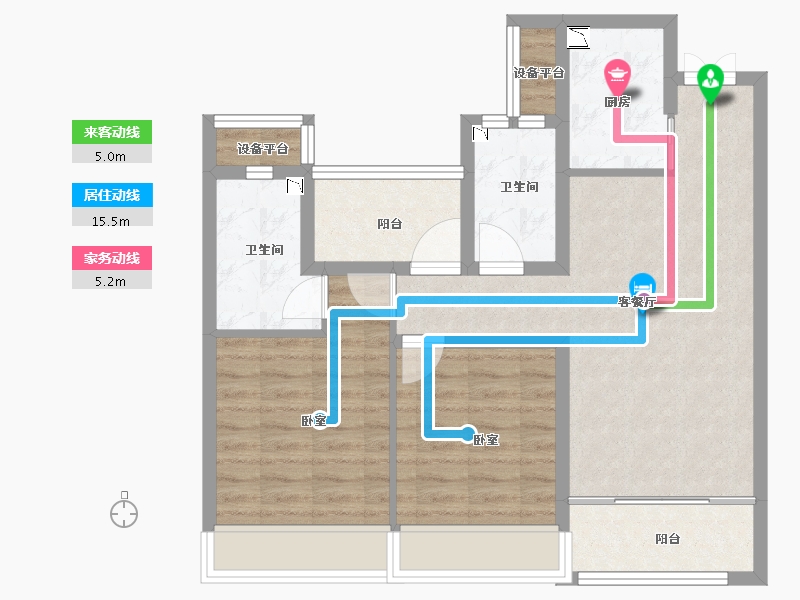 浙江省-绍兴市-勤业阳光龙庭-75.00-户型库-动静线