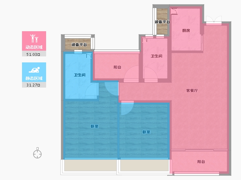 浙江省-绍兴市-勤业阳光龙庭-75.00-户型库-动静分区