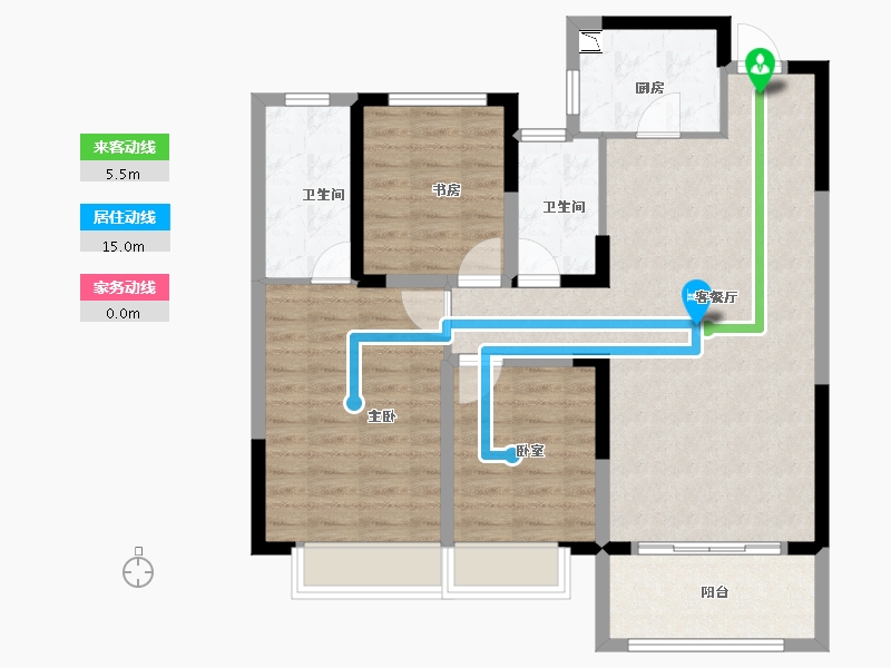 河南省-安阳市-安阳建业壹号城邦-92.82-户型库-动静线