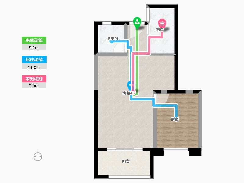 福建省-泉州市-石狮碧桂园-74.00-户型库-动静线