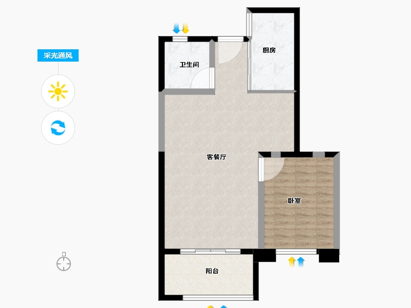 福建省-泉州市-石狮碧桂园-74.00-户型库-采光通风