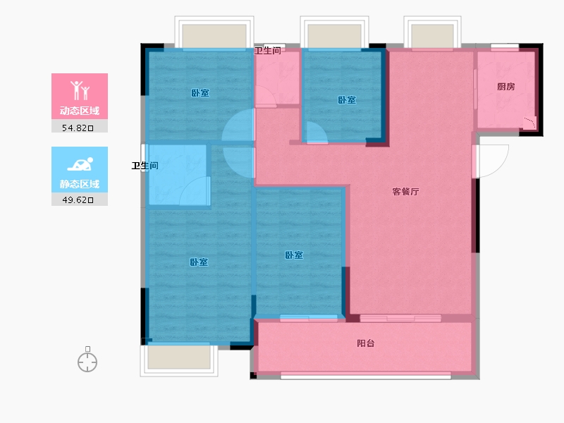 福建省-龙岩市-世茂德兴璀璨天城-94.00-户型库-动静分区