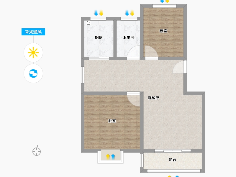 河南省-郑州市-鸿盛新城4期青春里-88.02-户型库-采光通风