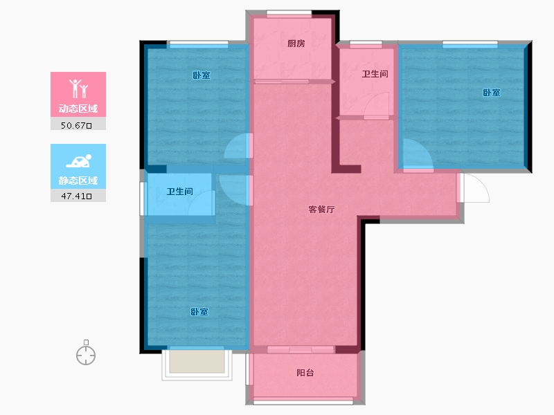 河南省-郑州市-同德悦庭-86.78-户型库-动静分区