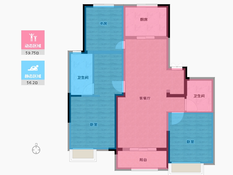 河南省-焦作市-亿祥亲亲里-103.40-户型库-动静分区