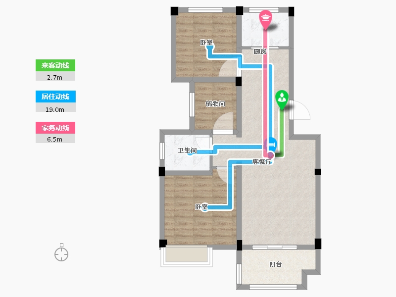 浙江省-绍兴市-江上澜庭-75.00-户型库-动静线