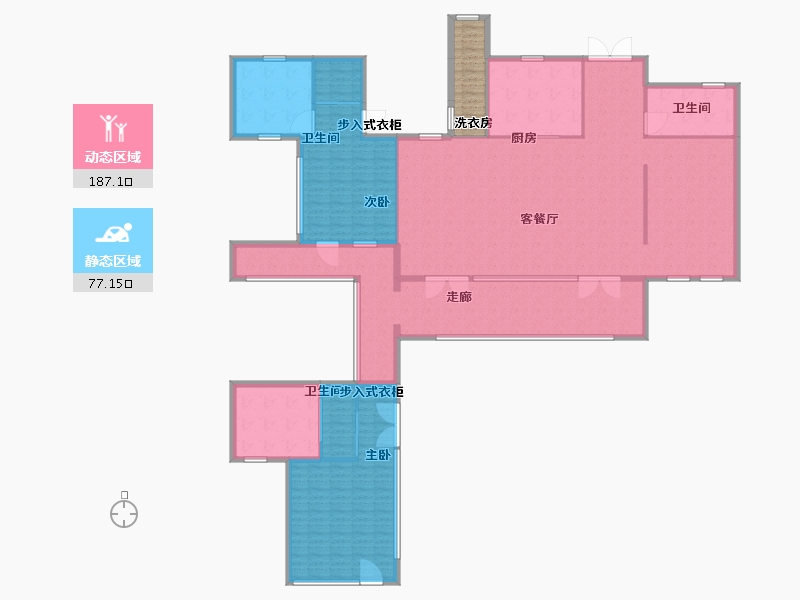 山东省-青岛市-东方小镇点星谷-253.01-户型库-动静分区