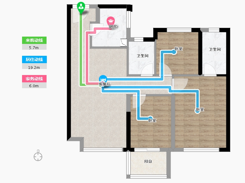 福建省-泉州市-南安中骏云景府-76.00-户型库-动静线