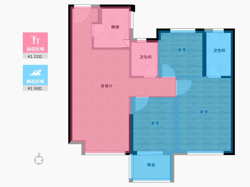 福建省-泉州市-南安中骏云景府-76.00-户型库-动静分区