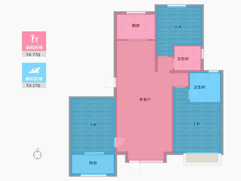 山东省-潍坊市-华夏天元-104.80-户型库-动静分区