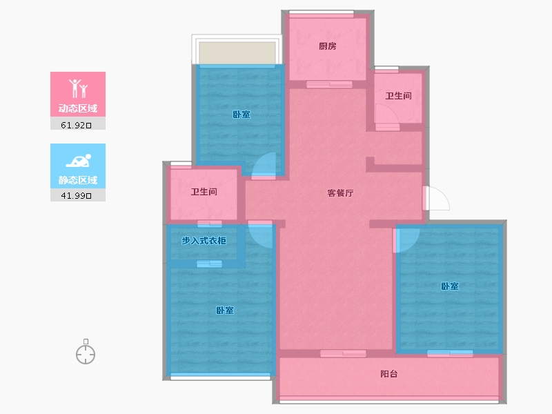 浙江省-嘉兴市-绿城乌镇蘭园-91.05-户型库-动静分区