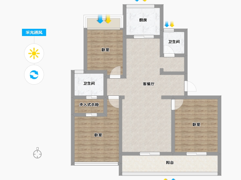 浙江省-嘉兴市-绿城乌镇蘭园-91.05-户型库-采光通风