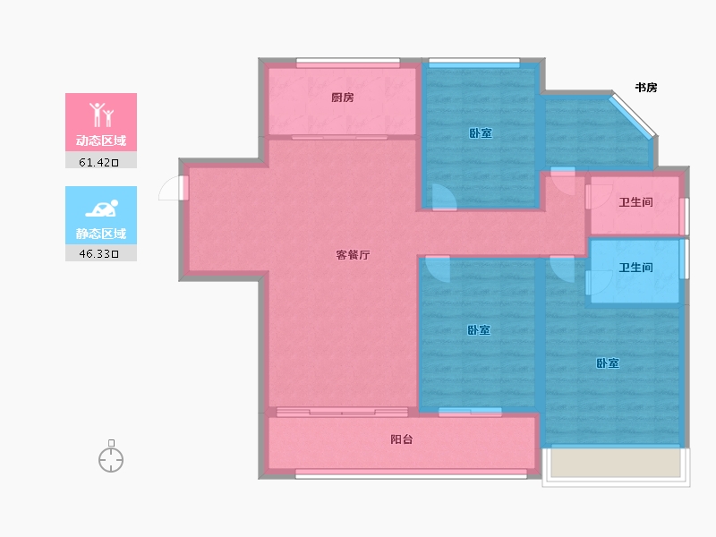 浙江省-温州市-中梁柏悦湾-96.99-户型库-动静分区