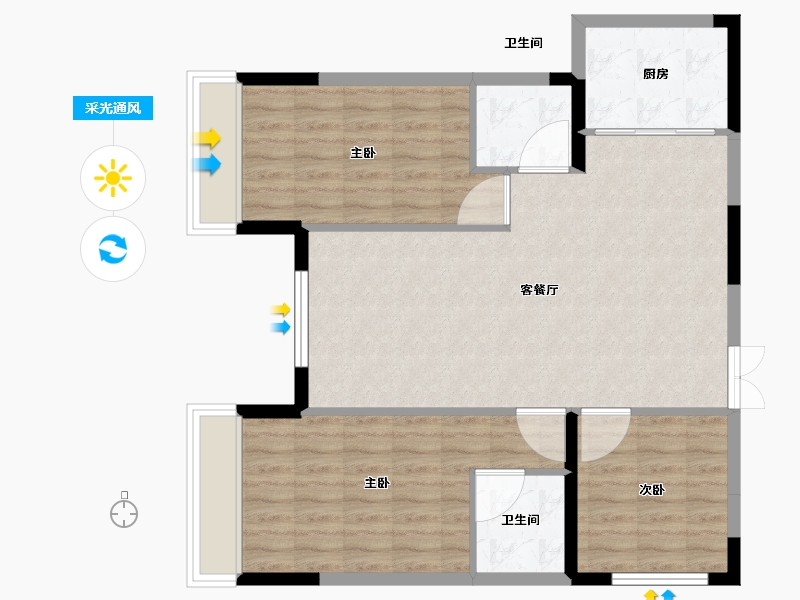 福建省-南平市-绿欧·香槟城-86.28-户型库-采光通风