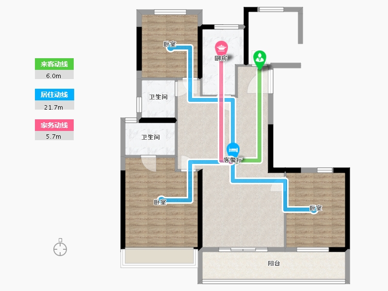 浙江省-温州市-中梁柏悦湾-101.00-户型库-动静线