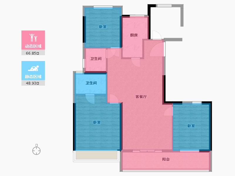 浙江省-温州市-中梁柏悦湾-101.00-户型库-动静分区