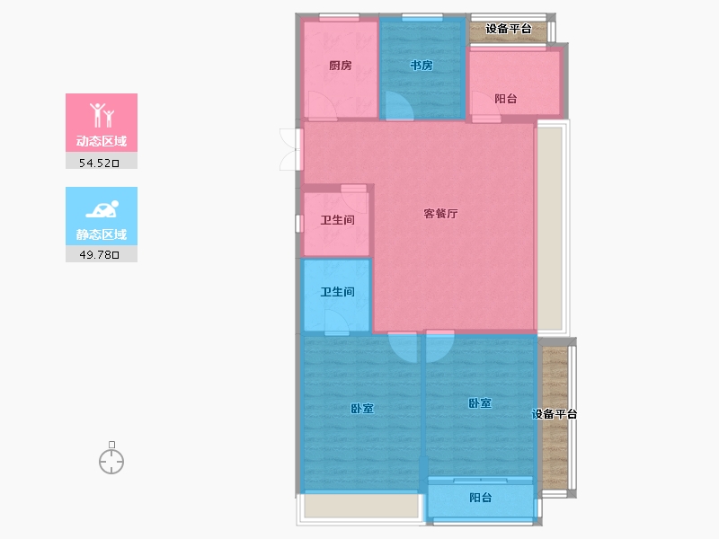 浙江省-绍兴市-勤业阳光龙庭-100.00-户型库-动静分区