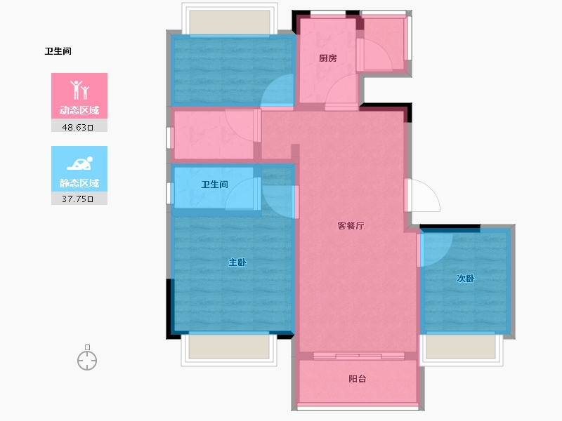 福建省-南平市-南平碧桂园·松溪府-76.00-户型库-动静分区