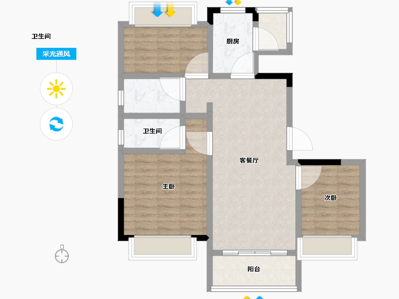 福建省-南平市-南平碧桂园·松溪府-76.00-户型库-采光通风