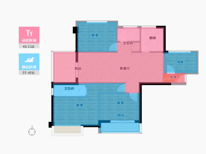 福建省-漳州市-格林兰锦-94.00-户型库-动静分区