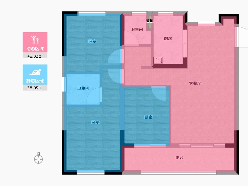 浙江省-宁波市-荣盛花语书苑-78.00-户型库-动静分区