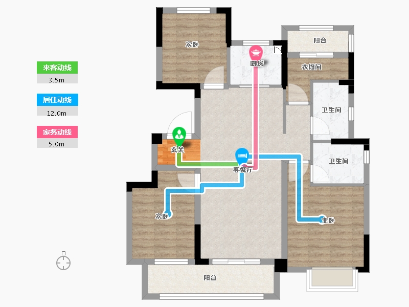 浙江省-衢州市-中梁融信拾光里-90.00-户型库-动静线