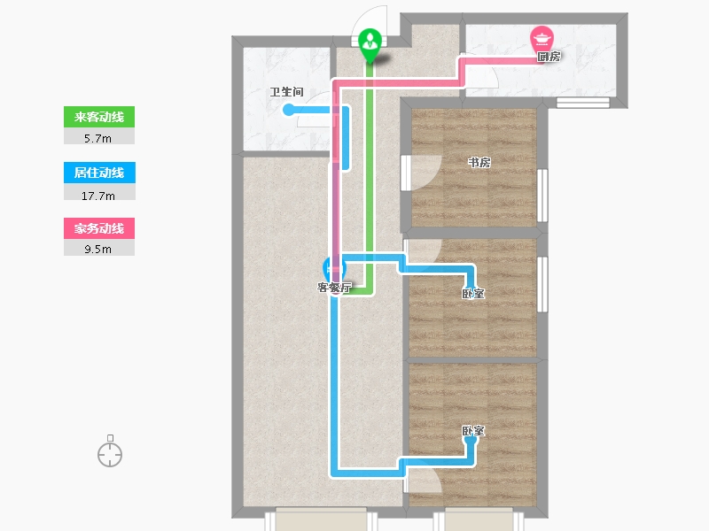 新疆维吾尔自治区-乌鲁木齐市-学府华庭-66.46-户型库-动静线