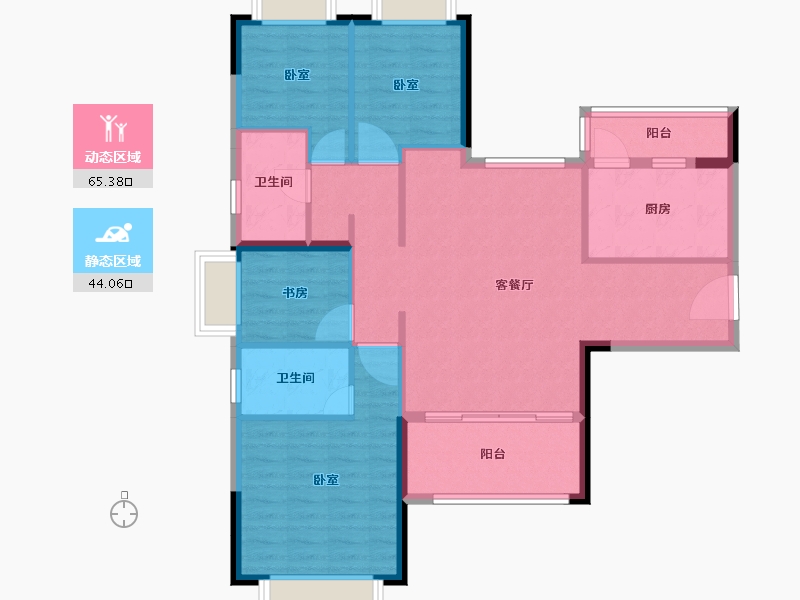 福建省-龙岩市-连城恒大悦澜湾-98.50-户型库-动静分区