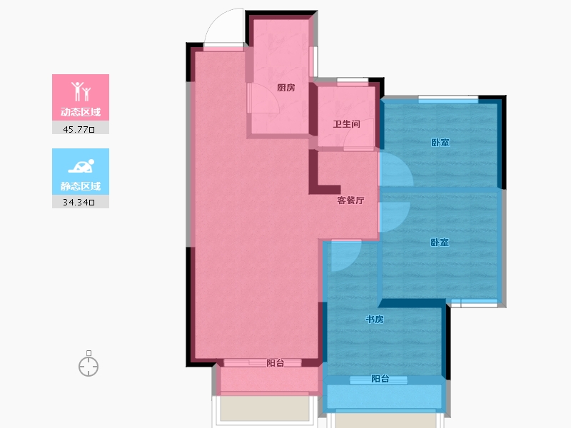 河南省-郑州市-阳光城丽景湾-71.00-户型库-动静分区