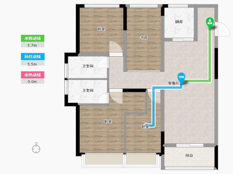 浙江省-绍兴市-随园二期-102.00-户型库-动静线