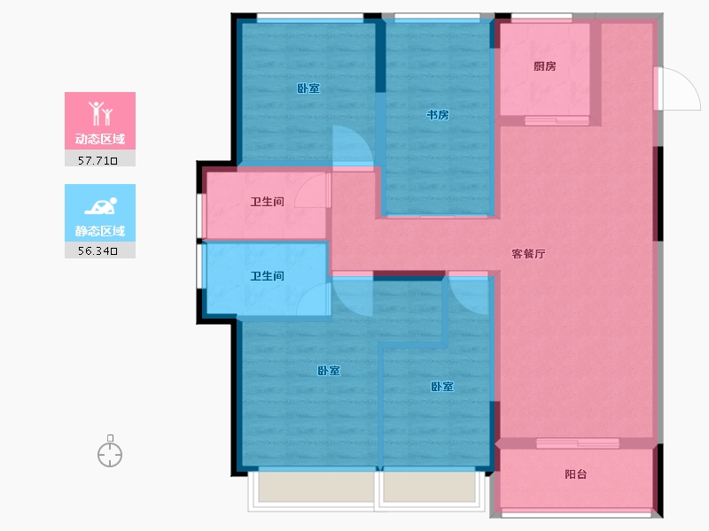 浙江省-绍兴市-随园二期-102.00-户型库-动静分区