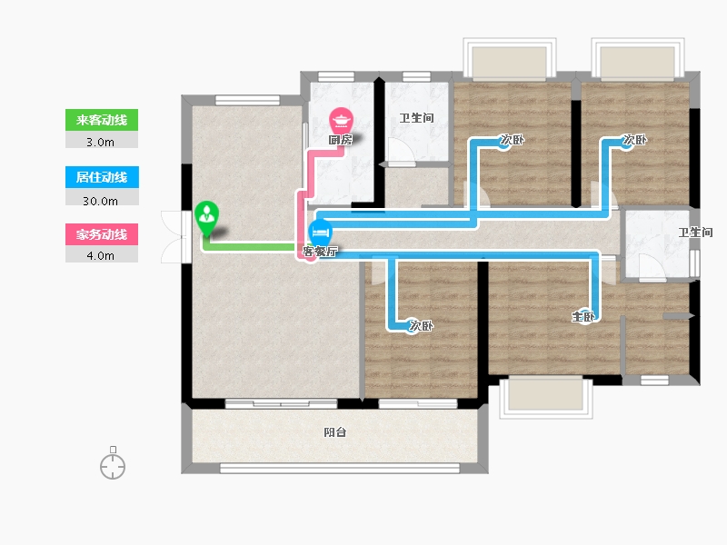 福建省-南平市-南平世茂云玺-96.00-户型库-动静线