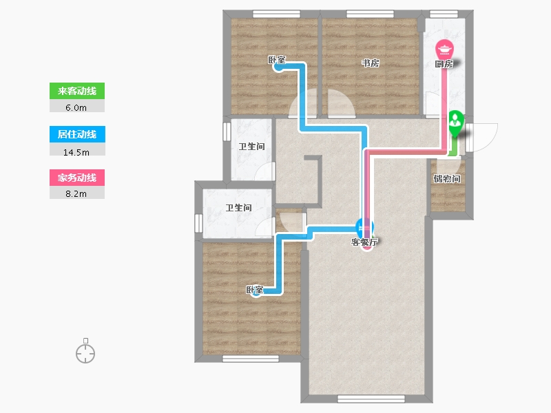 新疆维吾尔自治区-乌鲁木齐市-绿地城二期-82.21-户型库-动静线