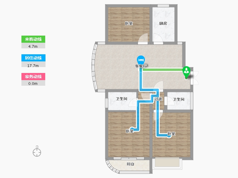 浙江省-金华市-商博花园-93.01-户型库-动静线