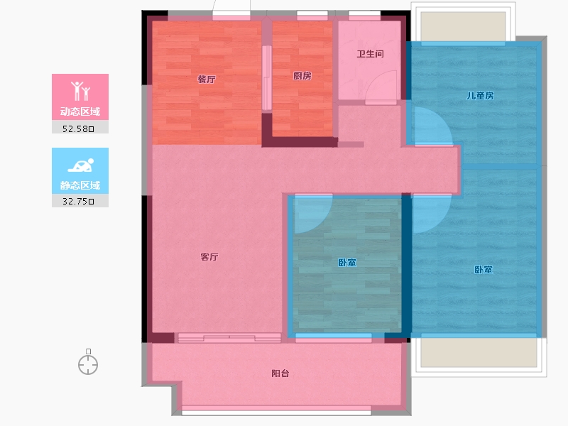 安徽省-宿州市-新华·御府-76.00-户型库-动静分区