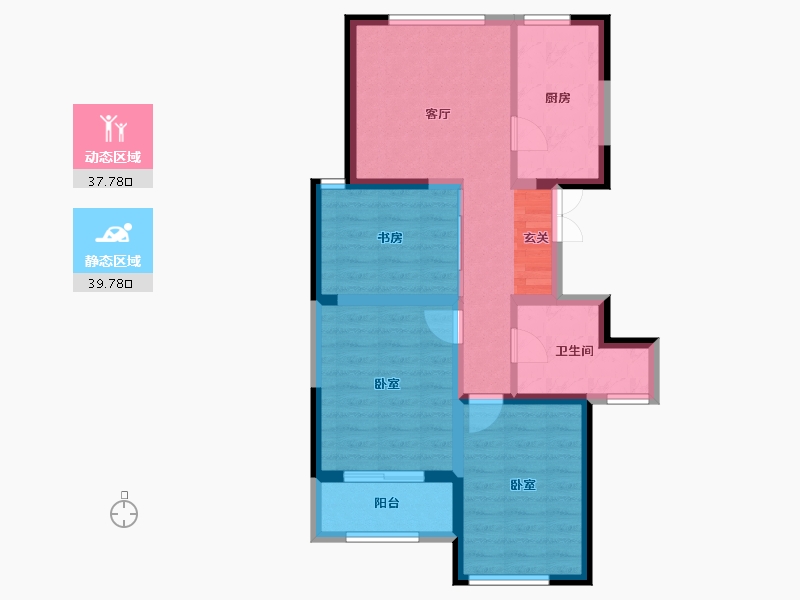 山东省-威海市-五洲太阳城五期学府锦园-68.54-户型库-动静分区