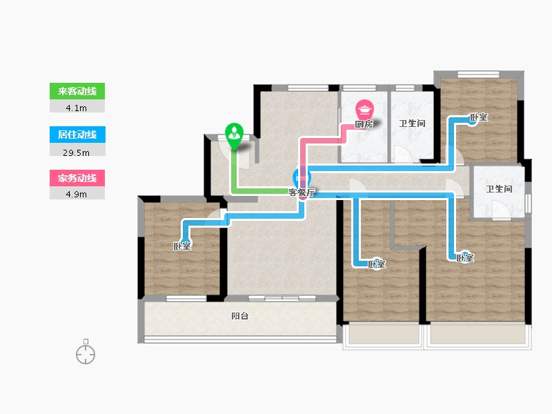 浙江省-温州市-中梁柏悦湾-111.00-户型库-动静线