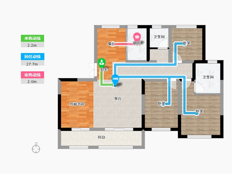 山东省-威海市-五洲太阳城五期学府锦园-97.58-户型库-动静线