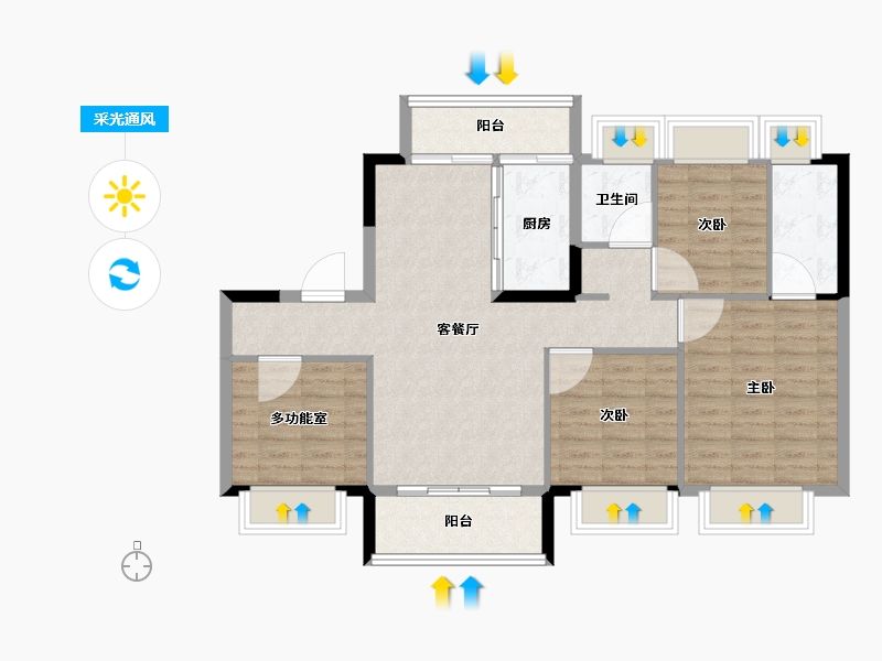 福建省-南平市-南平碧桂园·松溪府-92.00-户型库-采光通风