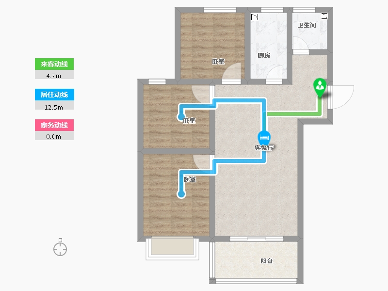 河南省-鹤壁市-银基王府-74.95-户型库-动静线