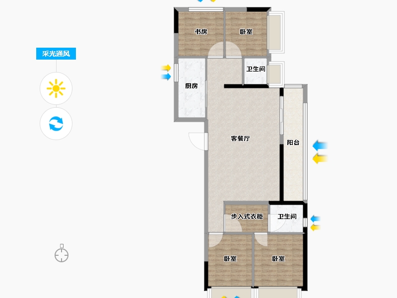 浙江省-绍兴市-随园二期-102.00-户型库-采光通风