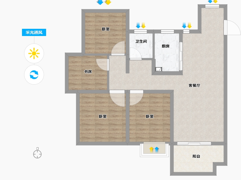 安徽省-合肥市-中国铁建悦湖国际-91.00-户型库-采光通风