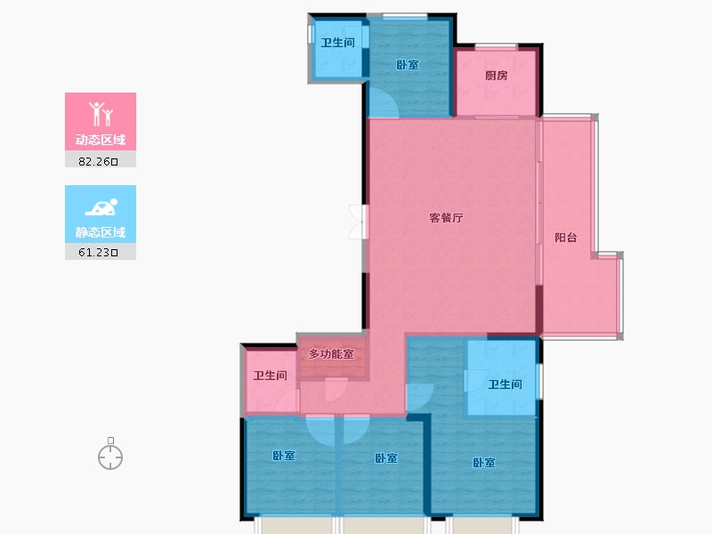 河南省-新乡市-蓝光凤湖长岛国际社区-130.20-户型库-动静分区